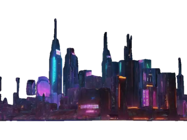 Subject: Futuristic mega-city viewed from a birds-eye perspective, showcasing… - Highrise 3D model, vytvořený pomocí AI