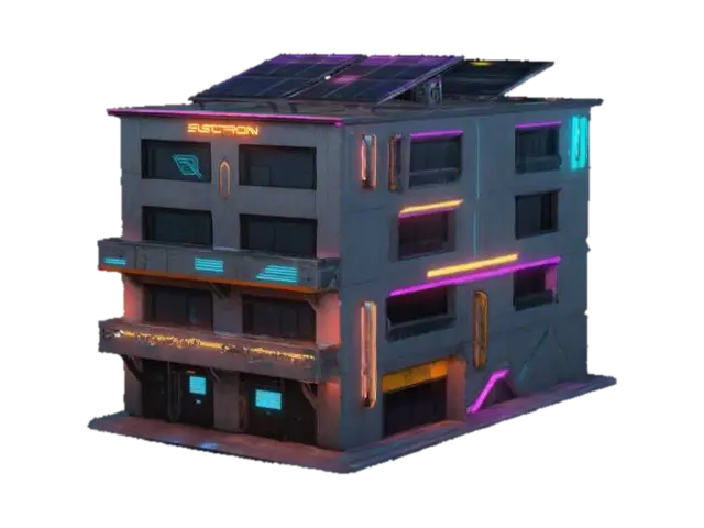 Subject: 3 story home, designed with futuristic aesthetics. Style: High-poly,… - Highpoly 3D model, vytvořený pomocí AI