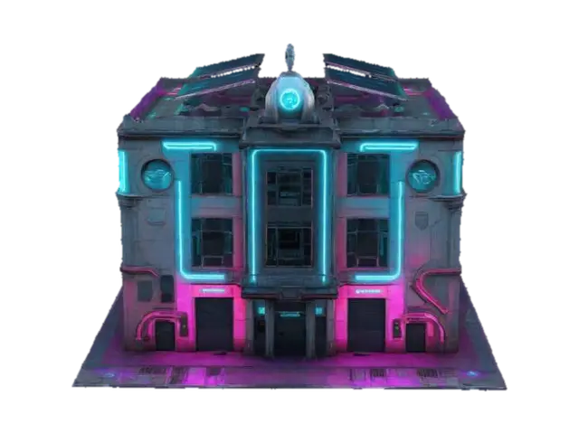 Modelo 3D de building blending Rococo architecture Subject: designed with futuristic aesthetics.…, gerado por IA