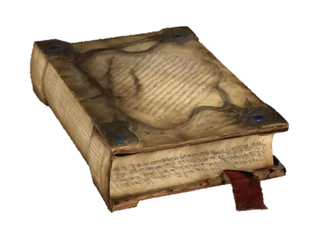 The Codex of Erased Names - The Living Grimoire A tome bound in the skin of an entity… - Spellbook 3D model, AI generated