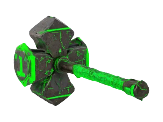 3D-модель A massive war hammer forged from ancient blockchain ledgers, stored in… - Crypto, сгенерированная ИИ