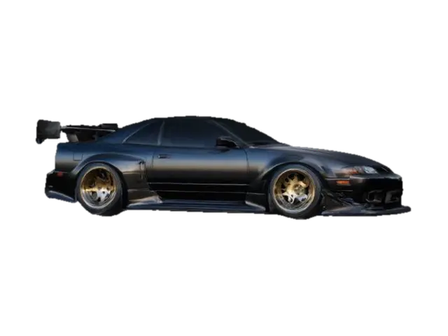 Widebody 1991 Nissan 240SX (S13) with aggressively flared fenders, lowered stance,… - Matte 3D model, vytvořený pomocí AI