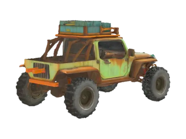 { "Object": "old Go workspace dune buggy", "Material": "rusty steel, rubber, and… - Crates 3D model, vytvořený pomocí AI