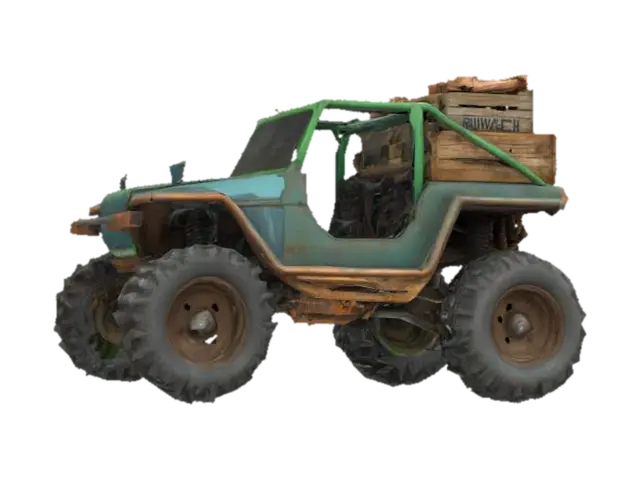 { "Object": "old Go workspace dune buggy", "Material": "rusty steel, rubber, and… - Crates 3D model, vytvořený pomocí AI