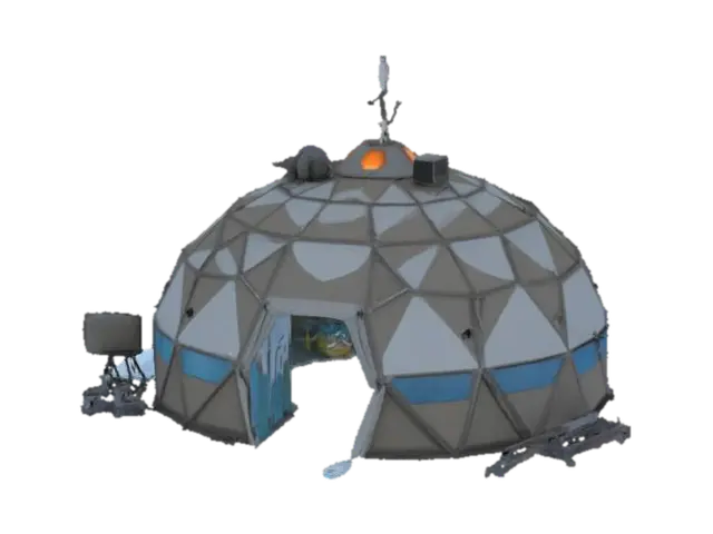 { "Object": "Nomad Ghost Camp – Arctic Outpost", "Material": "Foldable graphene… 3D model, vytvořený pomocí AI