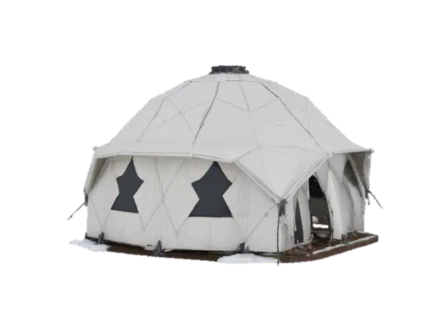 { "Object": "Nomad Ghost Camp – Arctic Outpost", "Material": "Foldable graphene… 3D model, vytvořený pomocí AI