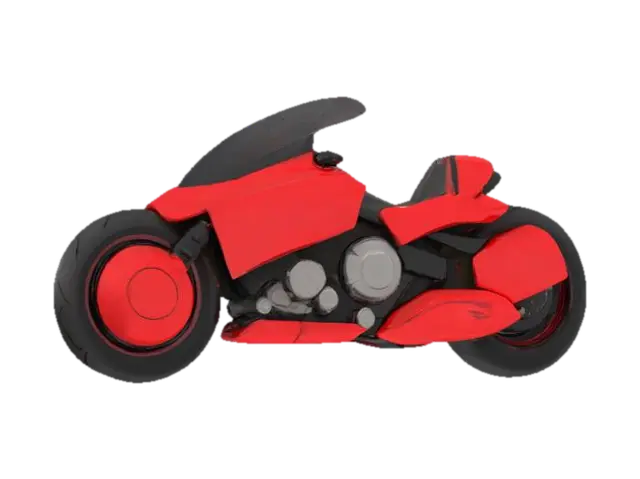 Kaneda’s Bike - Cycle 3D model, vytvořený pomocí AI