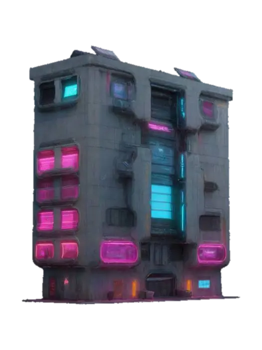 Modelo 3D de building blending Rococo architecture Subject: designed with futuristic aesthetics.…, gerado por IA