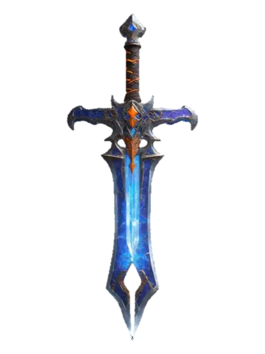 A mythical two-handed greatsword forged from fractured time, shifting between… 3D model, vytvořený pomocí AI