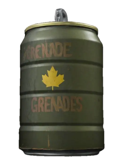 can of food that says grenades on it. made in Canda - Packaging 3D model, AI generated