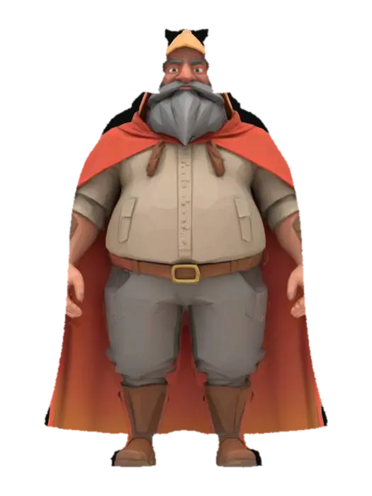 3D model for {
  "Object": "low-poly Java backend dev avatar",
  "Material": "flat polygon surfaces and parchment-colored overlays",
  "Shape/Form": "bulky figure with triangular beard and flowing low-poly cape",
  "Color Scheme": "Java cup red, orange, and faded terminal gray",
  "Texture Details": "cape covered in low-res decompiled stack traces",
  "Style": "low-poly",
  "Environment/Use Context": "standing beside a memory heap battlefield",
  "Reference Models": "like a retired warrior from the JDK wars"
}
