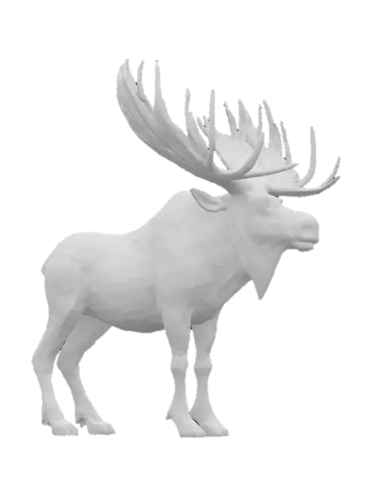 3D model for [Canada]
Object: Aurora Moose Titan
Material: Living stardust, glowing ice, ethereal mist
Shape/Form: Giant moose-like creature with massive luminous antlers stretching like northern lights
Color Scheme: Deep cosmic purples, greens, and blues with soft white highlights
Texture Details: Wispy mist textures, shimmering particle antlers, smooth icy hooves
Style: Mythical cosmic realism
Environment/Use Context (optional): Roaming across frozen tundras under shifting auroras
Reference Models (optional): Inspired by cosmic giants and Canadian wildlife myths #AroundTheWorld#