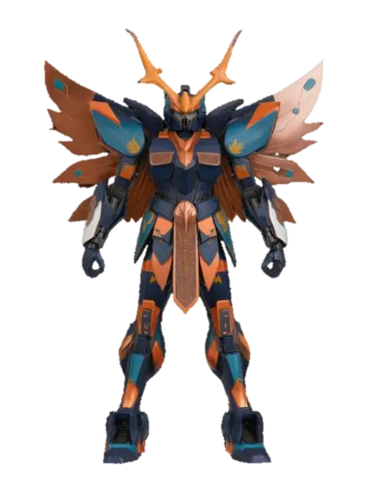 Object: Honor-guard Gundam inspired by Indigenous Canadian art and nature symbolism… - Native 3D model, vytvořený pomocí AI