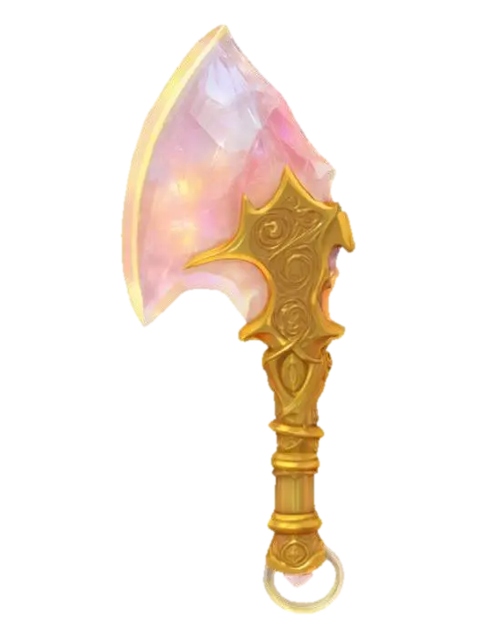 3D model for {
  "subject": "Magical Crystal Axe",
  "style": [
    "fantasy",
    "high-detail",
    "vibrant colors",
    "glowing elements",
    "PBR rendering"
  ],
  "material": [
    "translucent crystal blade",
    "ornate gold handle",
    "embedded runes"
  ],
  "details": [
    "irregular crystal shape",
    "glowing runes",
    "intricate carvings",
    "subtle magical particles"
  ],
  "purpose": {
    "context": "game asset",
    "genre": "fantasy RPG",
    "requirements": ["VR-ready", "HDR", "8K"]
  },
  "texture": {
    "description": "PBR textures with soft blue glow and reflective highlights",
    "mapping": "low-poly UV for real-time rendering"
  }
}
