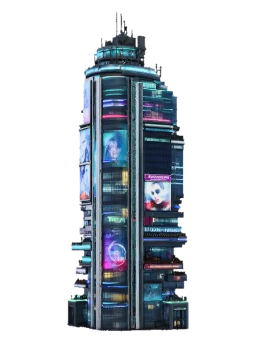 Mega Skyscraper 3D model, vytvořený pomocí AI