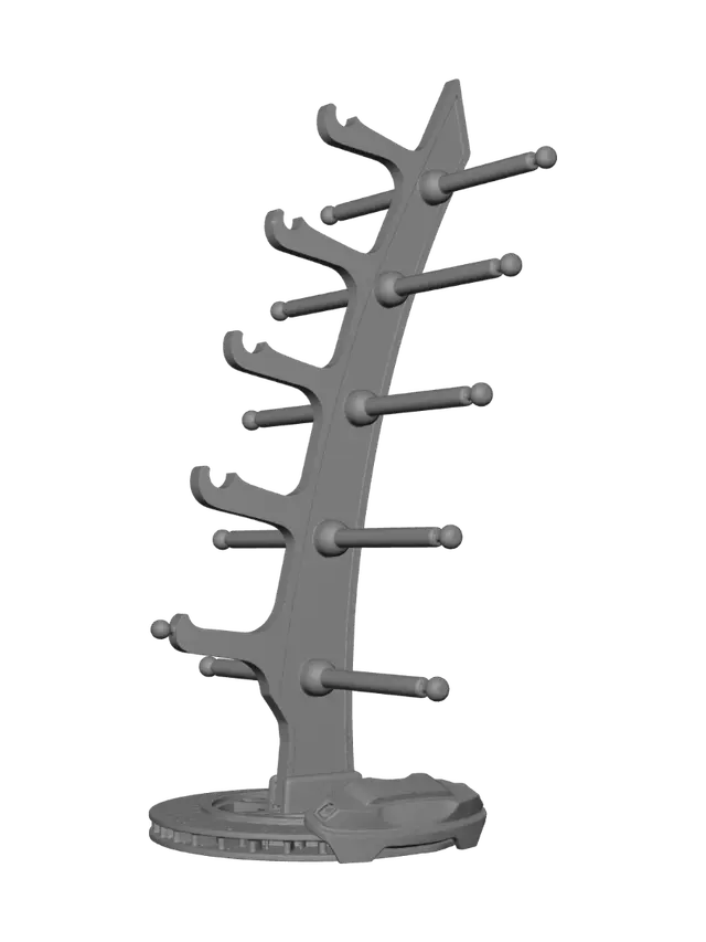 3D model for Carbon fiber display stand with multiple hooks