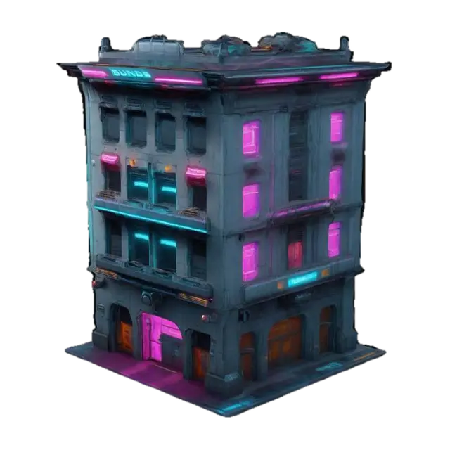 Modelo 3D de building blending Rococo architecture Subject: designed with futuristic aesthetics.…, gerado por IA