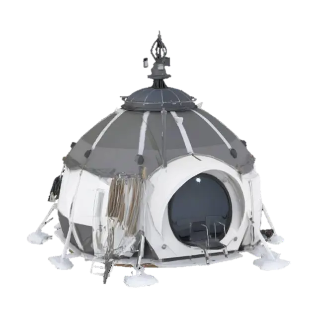 { "Object": "Nomad Ghost Camp – Arctic Outpost", "Material": "Foldable graphene… 3D model, vytvořený pomocí AI