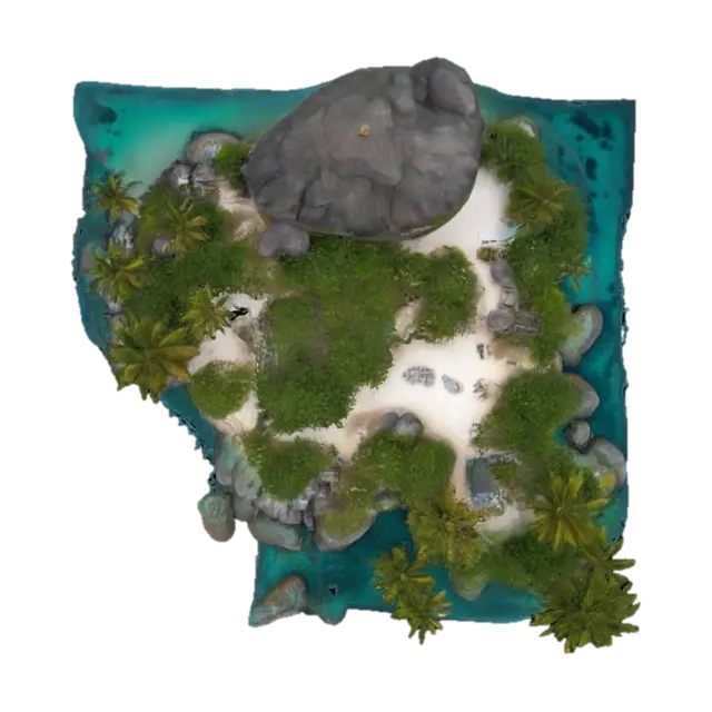 HDR Island - Coast 3D model, vytvořený pomocí AI