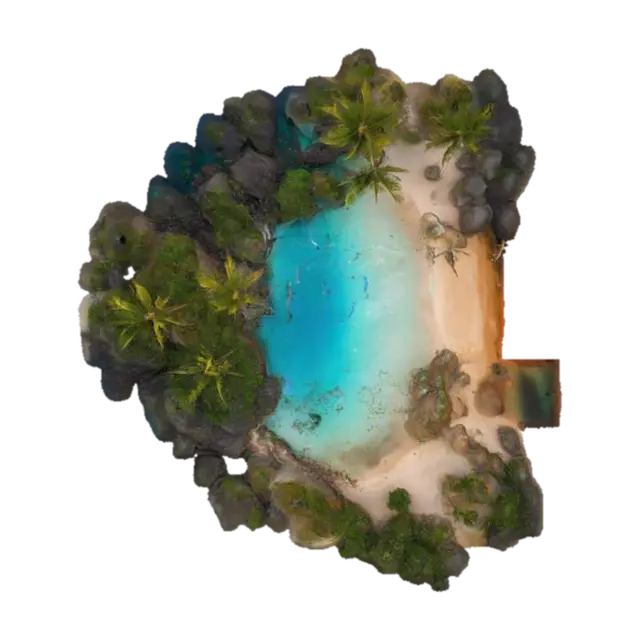HDR Island - Coast 3D model, vytvořený pomocí AI