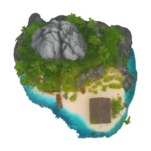 HDR Island - Coast 3D model, vytvořený pomocí AI