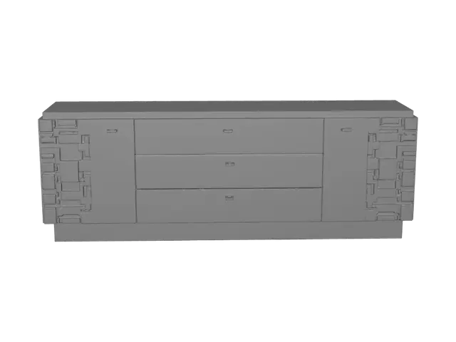 3D model for Geometric Walnut Sideboard