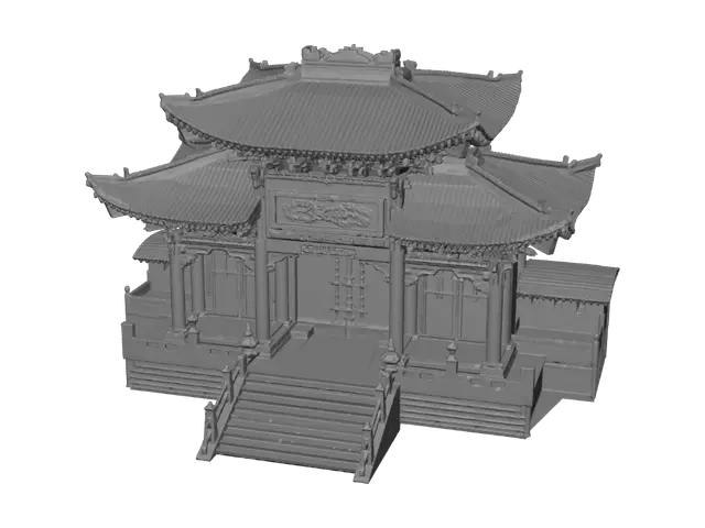 3D model for Golden-roofed Chinese temple gate