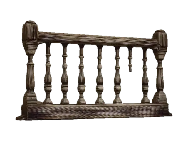 Carved Wooden Balustrade - Rail 3D model, vytvořený pomocí AI