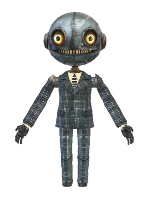 The Dapper Droid - Engineered-3D-modell, genererad av AI