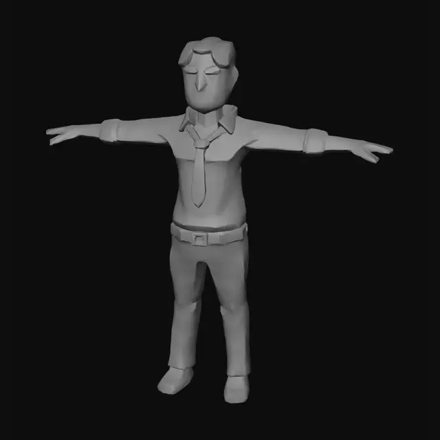 3D model for T-Pose Office Worker