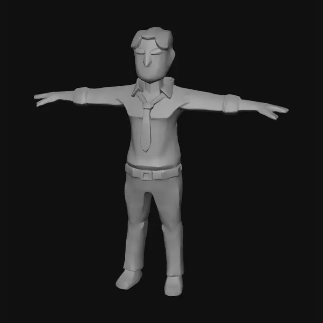 3D model for T-Pose Office Worker