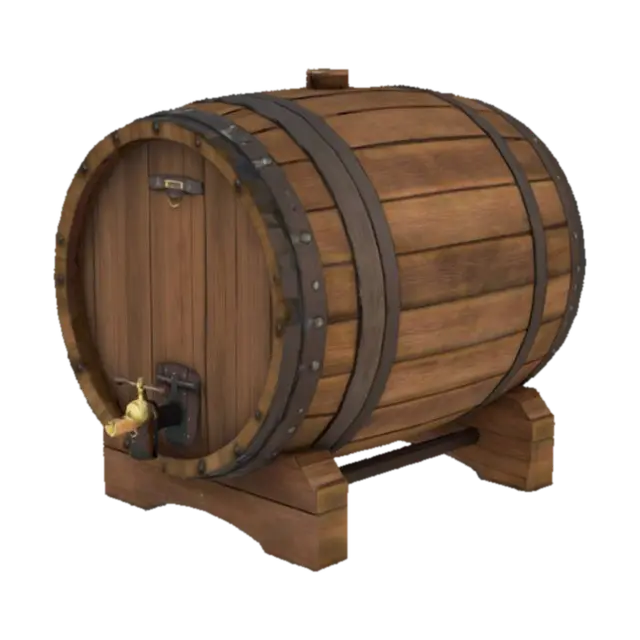 um baril de cerveja de madeira - Beer 3D model, vytvořený pomocí AI