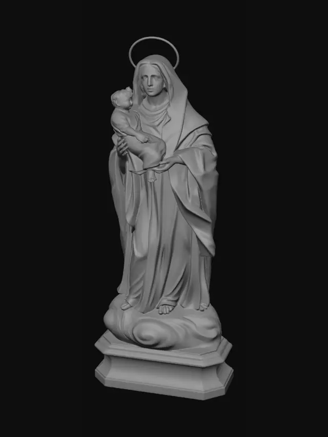 3D model for Virgin Mary and Child statue