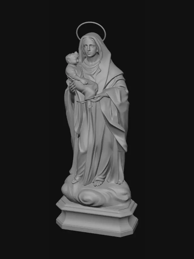 3D model for Virgin Mary and Child statue
