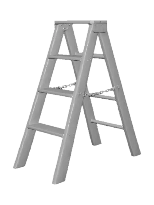 3D model for Weathered wooden A-frame ladder