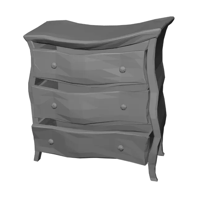 3D model for Dark Bombé Chest of Drawers