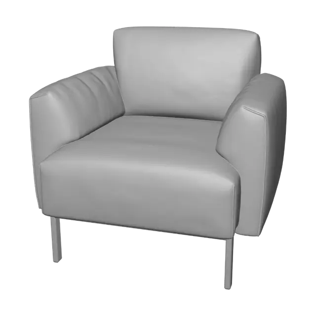 3D model for Charcoal Armchair with Yellow Piping