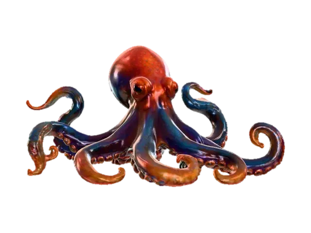 Chromatic Cephalopod - Octopus 3D model, vytvořený pomocí AI