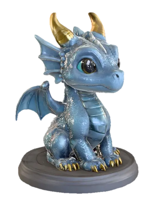 Cerulean Hatchling, #PBR# 3D model, vytvořený pomocí AI