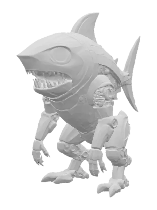 3D model for MechaShark Guardian, #PBR#