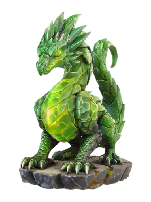 Emerald Guardian-3D-Modell, KI-generiert