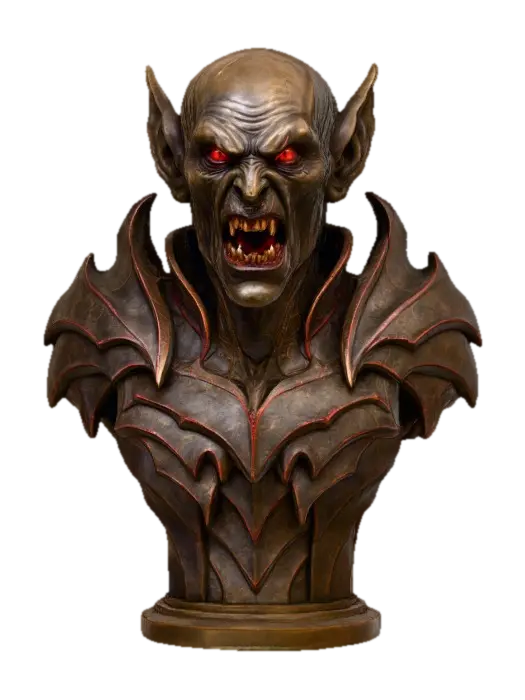 Vampire Warlord Bust, #villain# 3D model, vytvořený pomocí AI