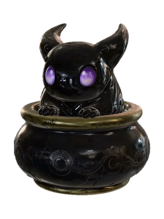 Cauldron Imp 3D model, vytvořený pomocí AI