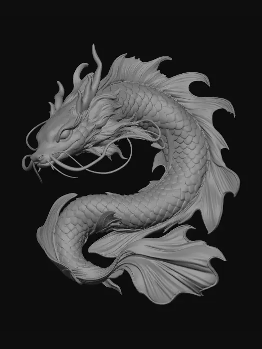 3D model for Celestial Koi Dragon