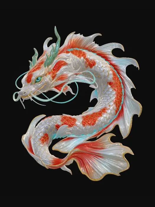 3D model for Celestial Koi Dragon