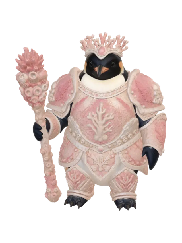 Coral Knight Penguin - Pearl 3D model, vytvořený pomocí AI