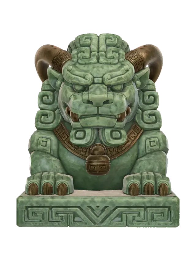 Jade Guardian - Folkart 3D model, vytvořený pomocí AI