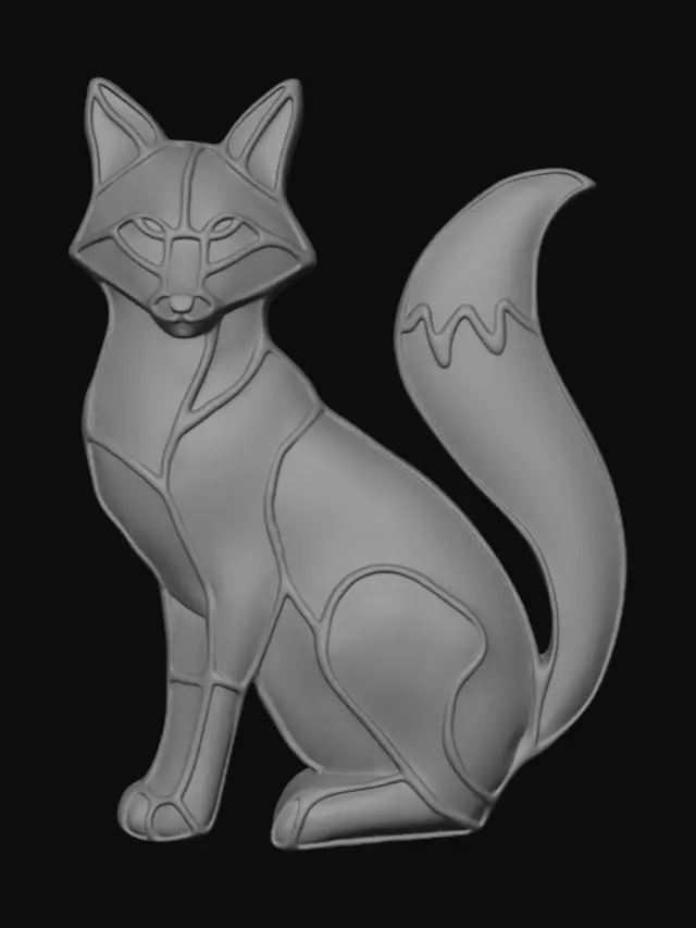 3D model for Stained Glass Fox