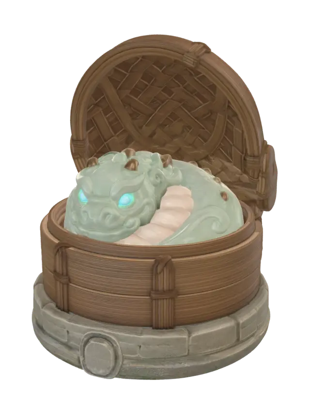 3D model for Jade Dragon in a Bamboo Steamer