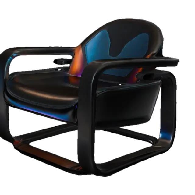 A sleek, futuristic chair with a contoured, minimalist design. The frame is made… - Geometry 3D model, vytvořený pomocí AI